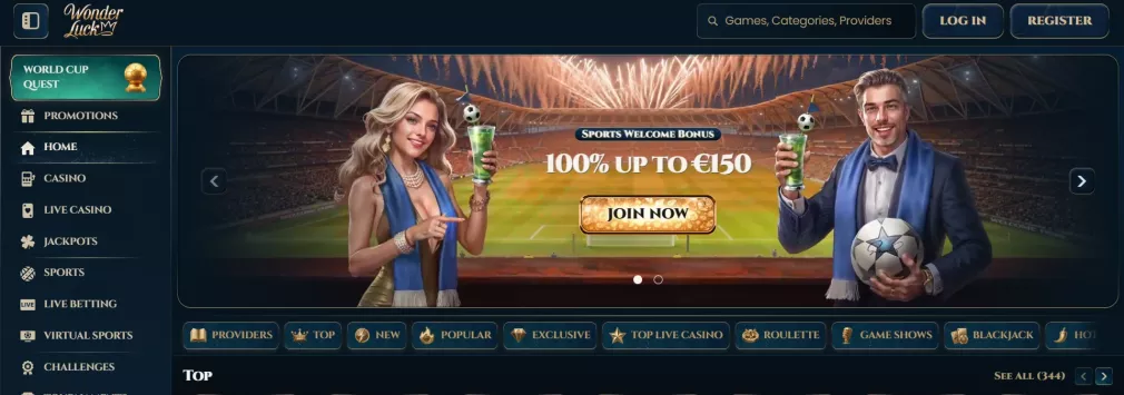 Wonderluck Casino Bonus 500 Euro und Freispiele